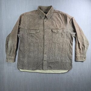 Freedom Foundry Button Down Shirt Mens XL Brown Speckled Long Sleeve Flannel